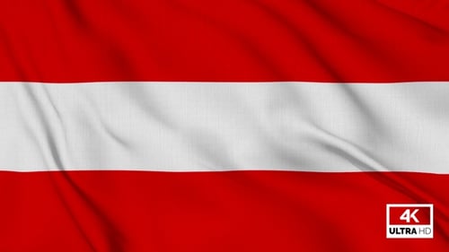 Realistic Austrian Flag Waving Seamless Loop Animation