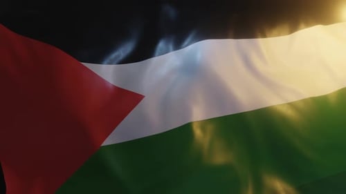 Realistic Waving Palestine Flag Animation