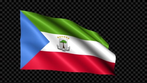 Realistic Equatorial Guinea Flag Waving Animation