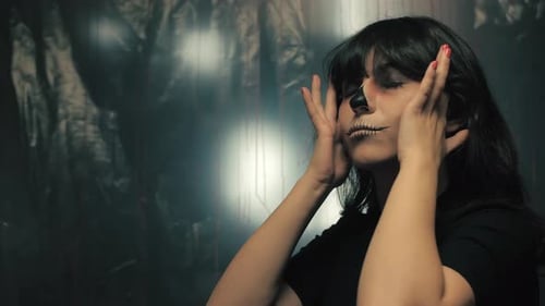 Girl sensual touching head