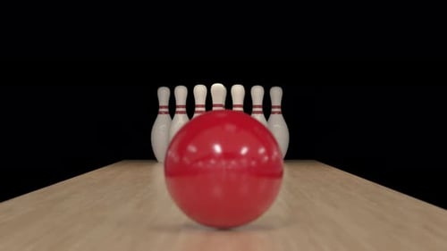 Bowling Strike in Zeitlupe auf Alpha Channel