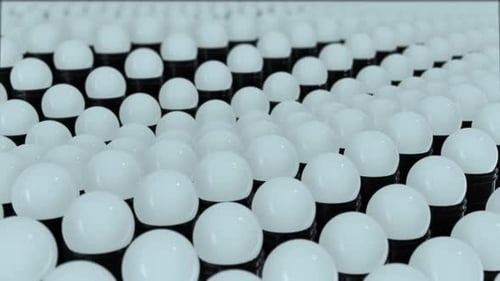 Dynamic White Spheres Waving Grid Loop Animation