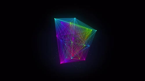 Abstrakte bunte Plexus-Struktur Form 3D-Animation