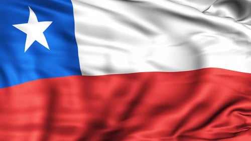 Realistic Waving Flag of Chile Seamless Loop