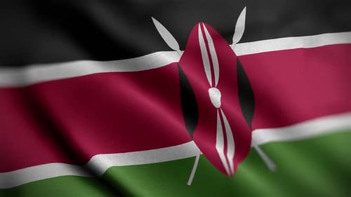 Realistic Kenya National Flag Waving Animation