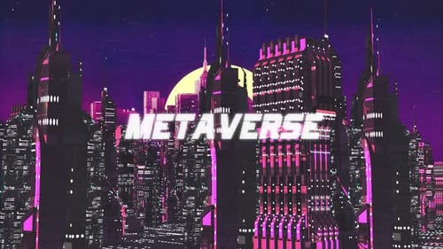 Métaverse de fond rétro Cyber City