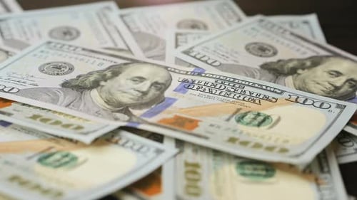 Pile of United States One Hundred Dollar Bills