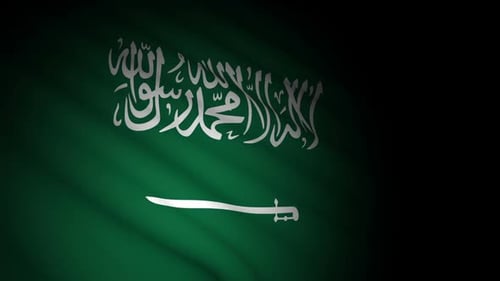 Flagge Saudi-Arabiens weht im Wind