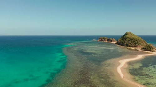 Tropical Island Sandy Beach Philippines Palawan