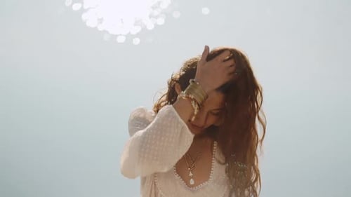 Woman Resting on the Beach During Vacation