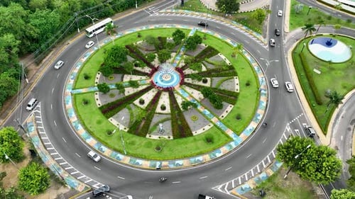 Letters Roundabout at downtown Manaus Brazil. Manaus Amazonas.