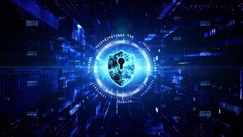 Animated Digital Cyber Security Shield Background Loop