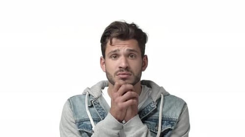 Man Asks for Help With Hands Clasped