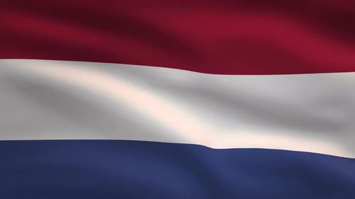 Netherlands National Flag Realistic Waving Loop