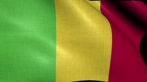 Realistic Mali Flag Waving Seamless Loop with Alpha Channel