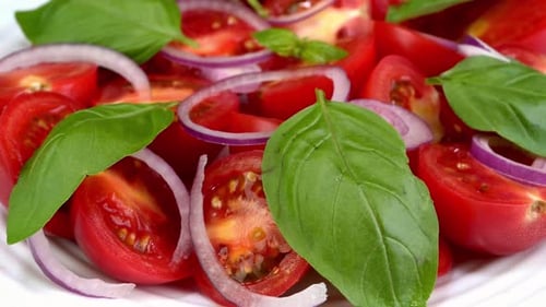 Fresh Tomato Salad with Basil and Red Onion