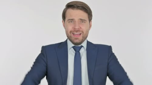 Furious Businessman Shouting in Anger and Frustration