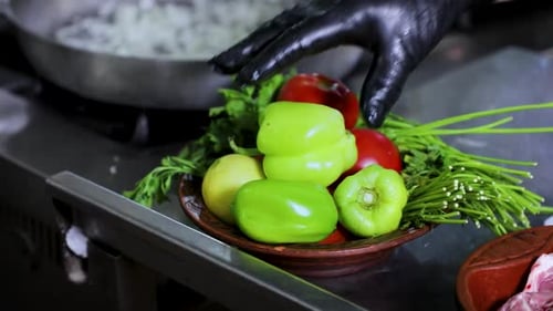 Fresh Vegetables sit in a Bowl in a Kitchen