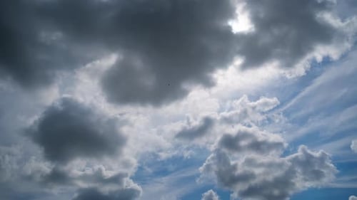 Dramatic Clouds Floating Across a Blue Sky