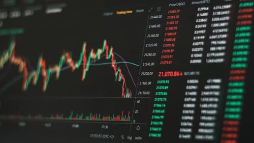 Timelapse of Stock Market Cryptocurrency Exchange Chart