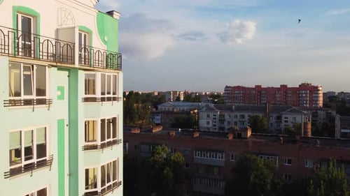 Aerial View of Modern Urban Apartment Building in Europe City