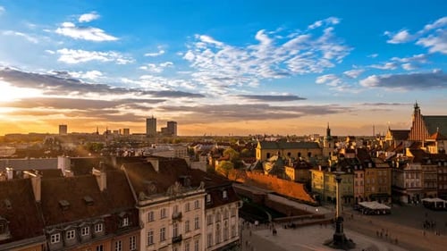 Aerial View of the Old Town in Warsaw