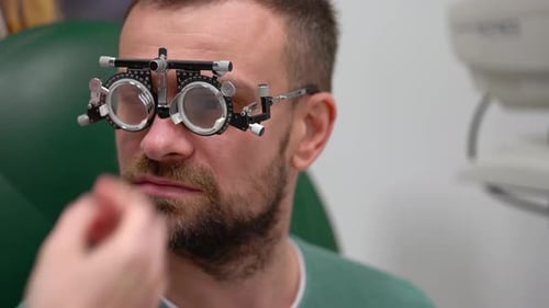 Man at the Reception of an Ophthalmologist