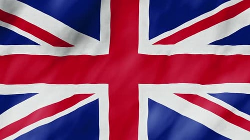 Waving Union Jack Flag Loop Animation Background