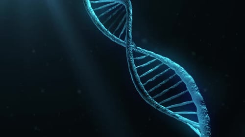 Animated Blue DNA Helix for Science and Medical Research
