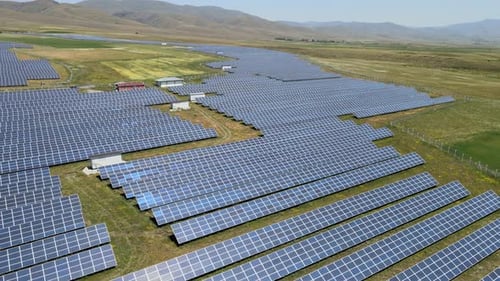 aerial view solar panel cells