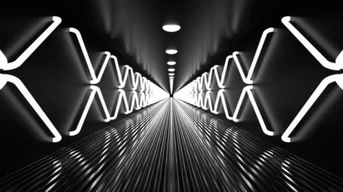 White Cross Tunnel Background Loop