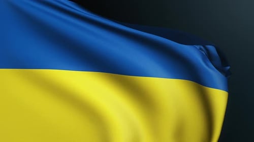 Realistic Waving Flag of Ukraine Seamless Loop Video Background