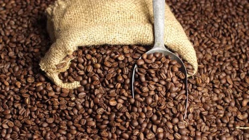Close Up View of Roasted Coffee Beans