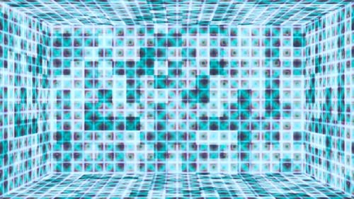 Glowing Geometric Grid Room Seamless Loop Background