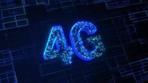 Digital 4G Technology Glowing Network Animation