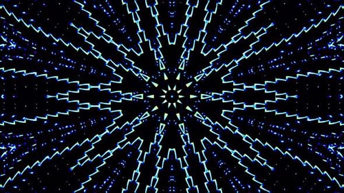 Abstract Blue Geometric Kaleidoscope Pattern Loop Background
