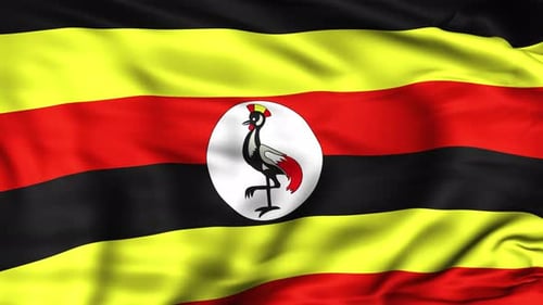 Uganda National Flag Waving Animation