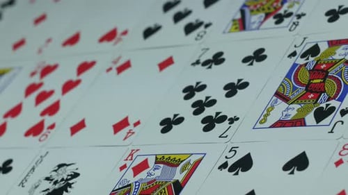 Playing Poker And Playing Card Games On The Table In The Casino