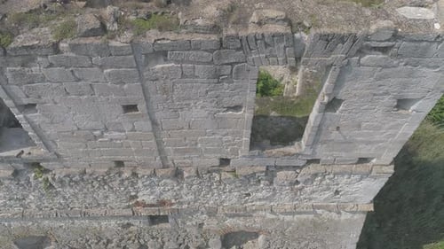 Aerial of an old tower