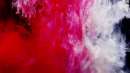 Red and White Paint Swirl Abstractly