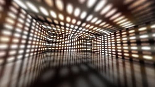 Pulsating Geometric Light Grid Tunnel Motion Background