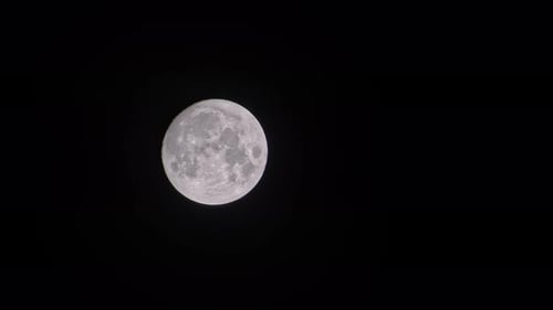 Glowing Moon in the Dark Night Sky