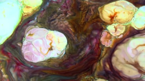 Abstract Fluid Motion with Swirling Colors and Patterns