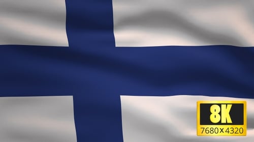 Waving Finnish Flag National Symbol Loop Background