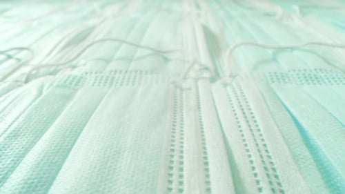 Close Up of Disposable Face Masks for Health