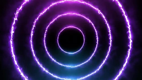 Glow and Rotate Multi Stacked Neon Light Circle
