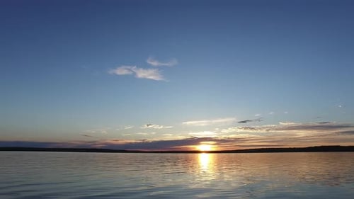 Sunset over lake