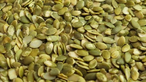 Close Up of Green Pumpkin Seeds