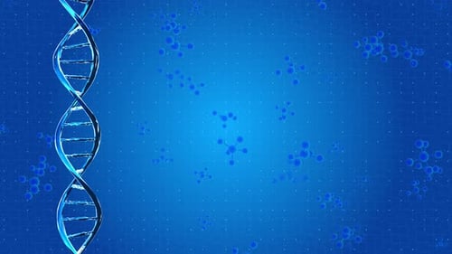 Abstract DNA on dark backdrop health care and science medical DNA innovation concept