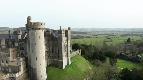 Medieval Castle Aerial Drone 4K